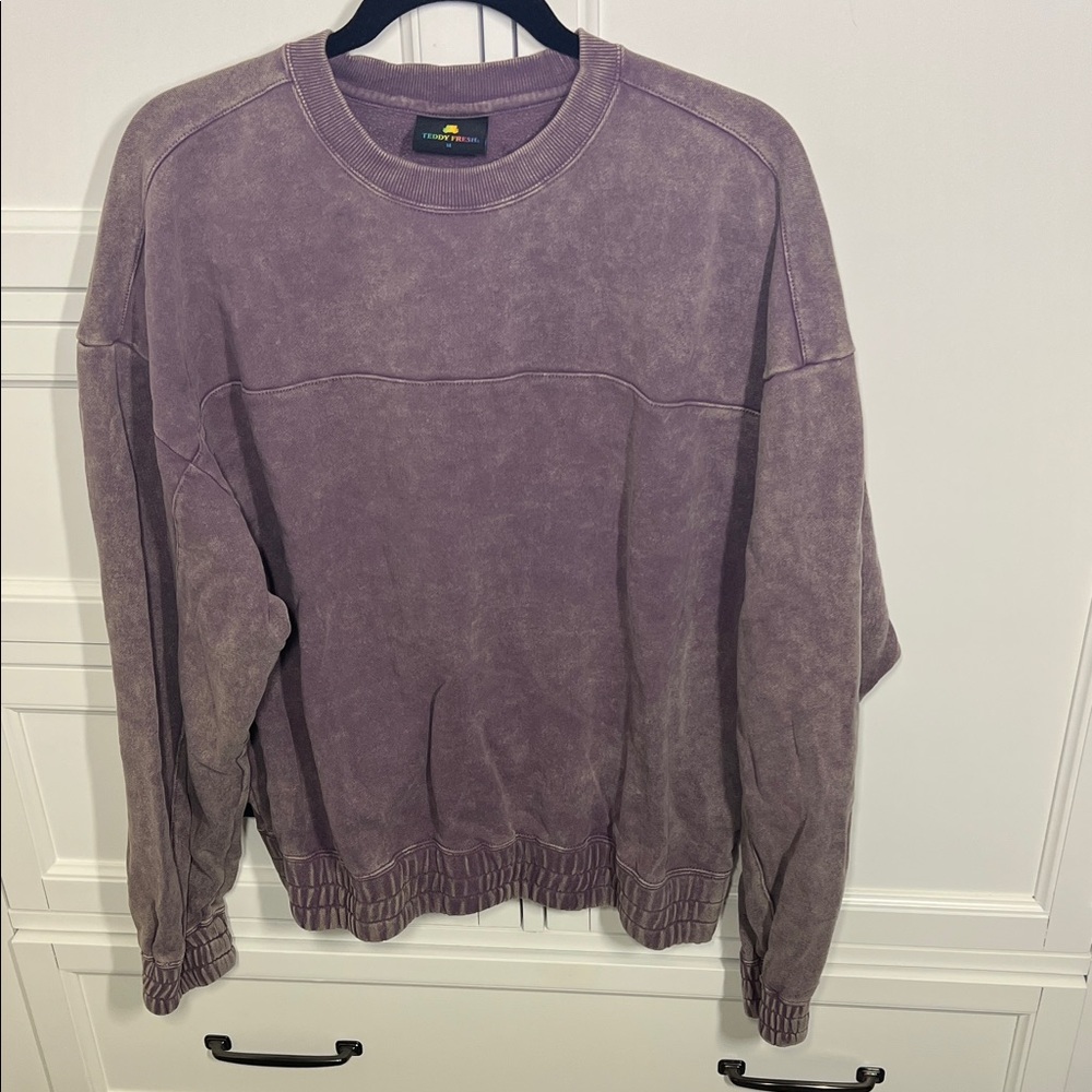 Teddy Fresh Vintage Wash Purple Crewneck Sweater